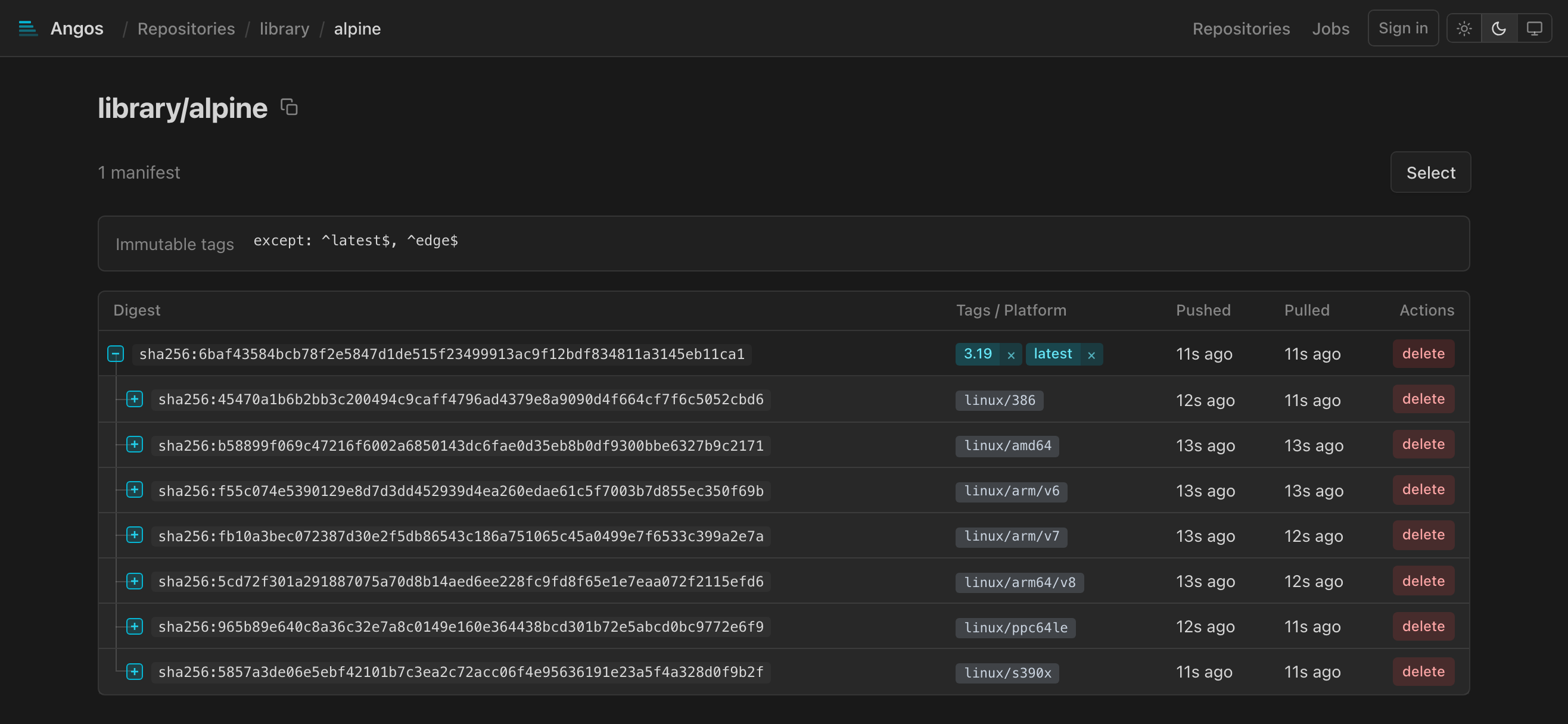 Manifest List