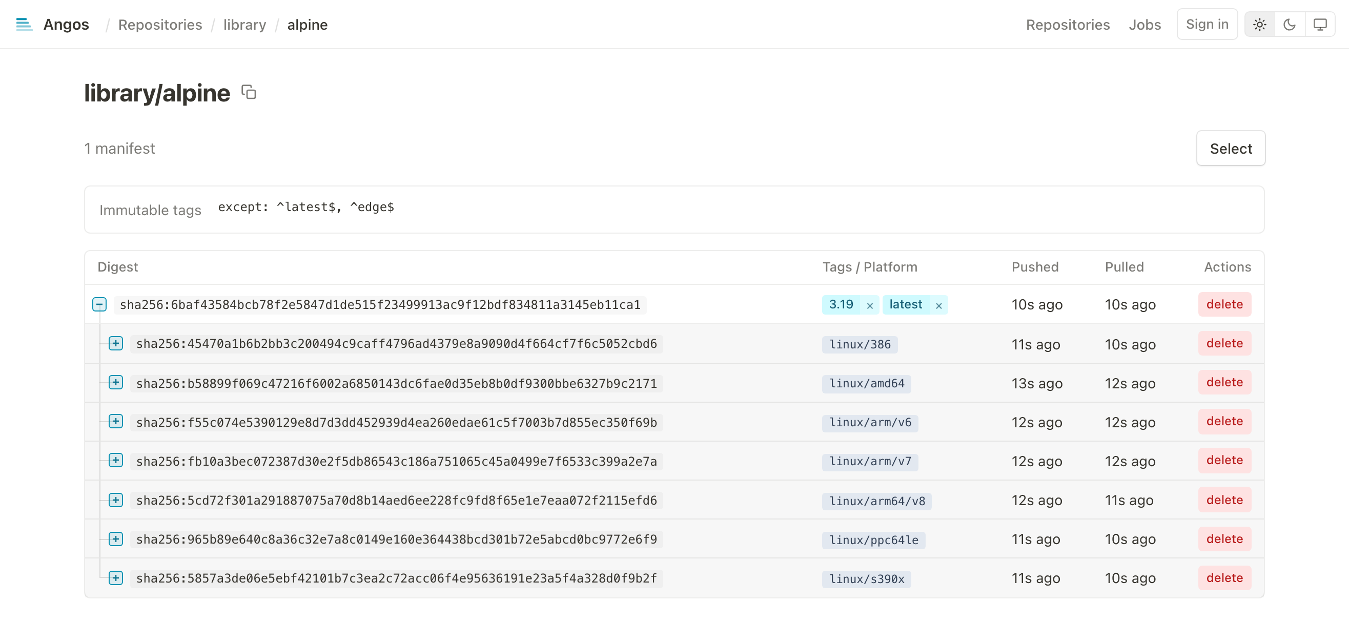 Manifest List